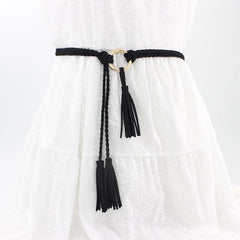 Braided Waist Rope Dress Skirt Decorative Thin Belt Female Knot Belt