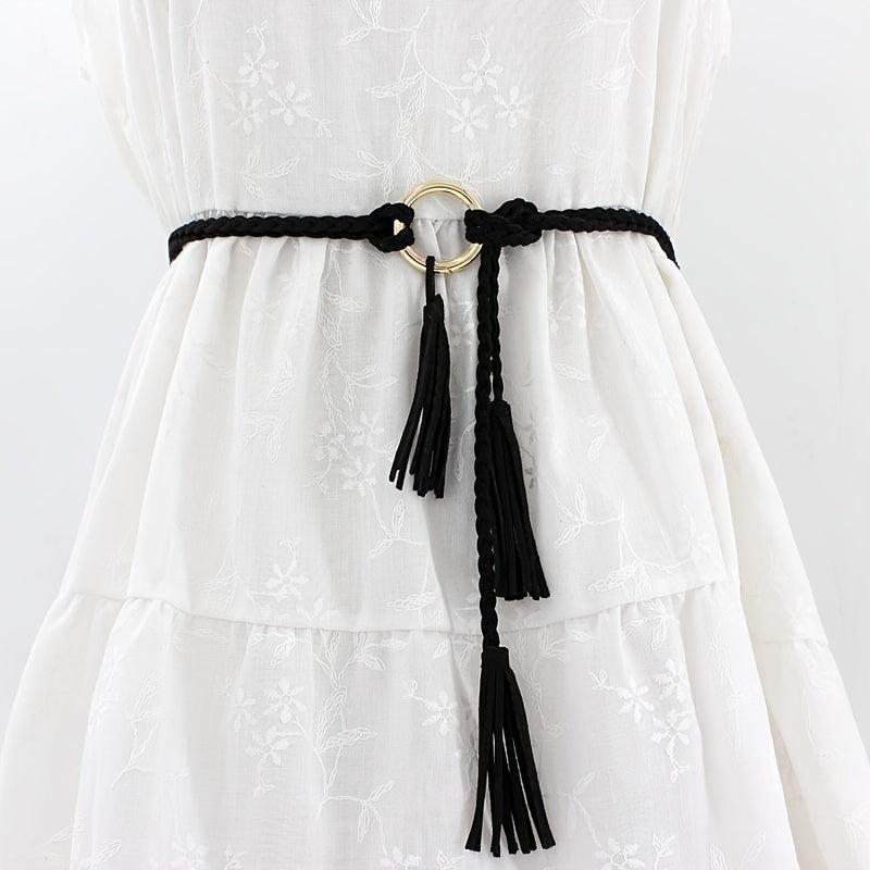 Braided Waist Rope Dress Skirt Decorative Thin Belt Female Knot Belt