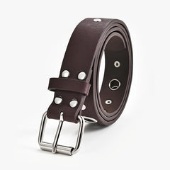 Women Double Grommet Leather Casual Jean Belt