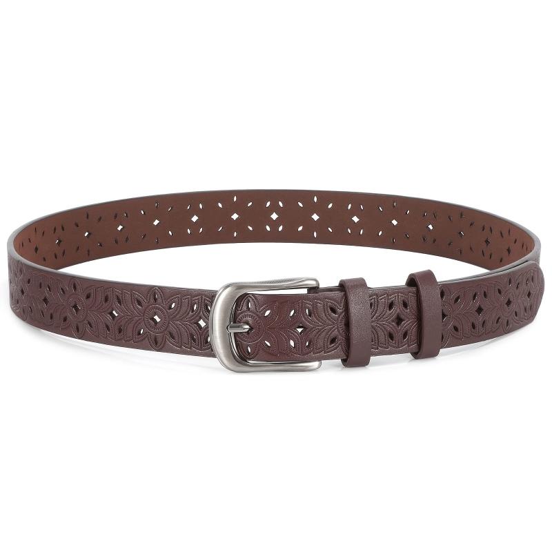 Wide Hollow Pu Leather Belt for Women with Pin Buckle