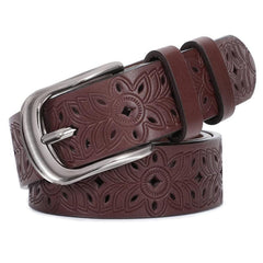 Wide Hollow Pu Leather Belt for Women with Pin Buckle