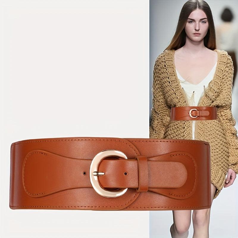 Vintage Elastic Wide Belt for Women Sweater Skirt Girdle Punk Coat