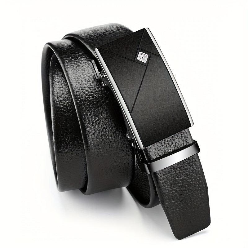 Leather Belt with Automatic Buckle for Men