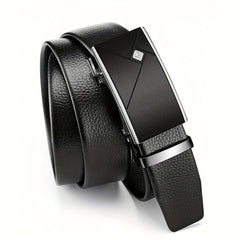 Leather Belt with Automatic Buckle for Men