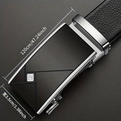 Leather Belt with Automatic Buckle for Men