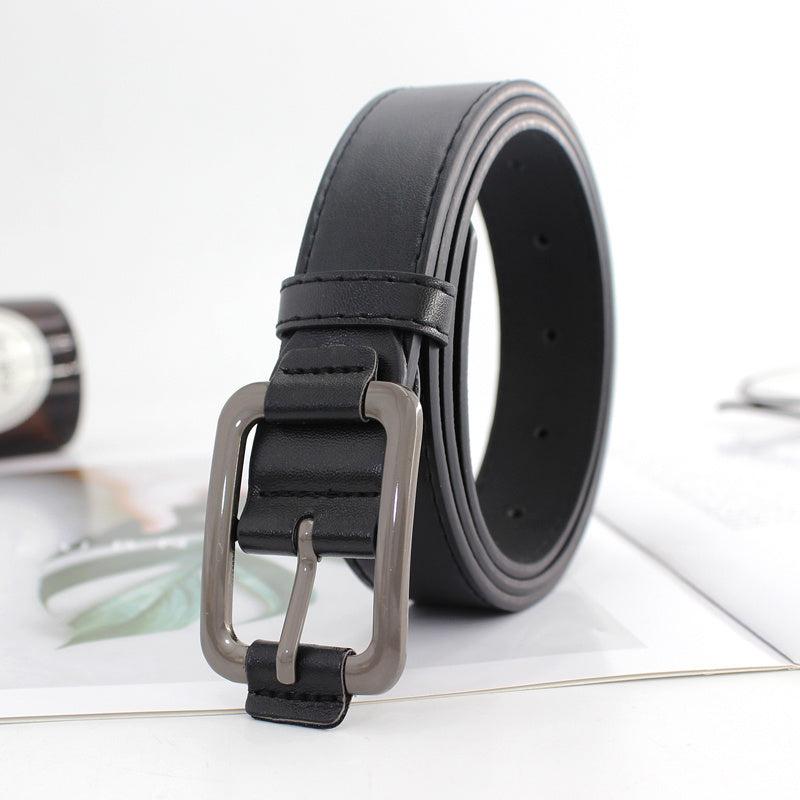 Unisex Vintage Gray Buckle PU Belt Casual Jeans Belt