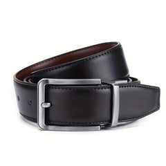 Men's Leather Belt Pin Buckle Casual Double-sided Black/Brown