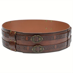 Nordic Viking Style Wide Leather Belt Medieval Girdle