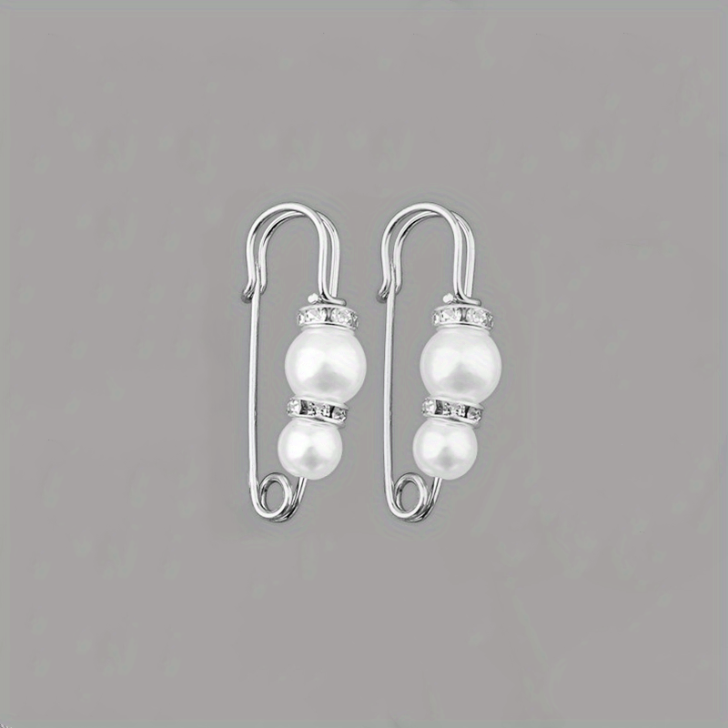 2pcs Faux Pearl Pants Waist Pin Trousers Waist Circumference Fixed Brooch