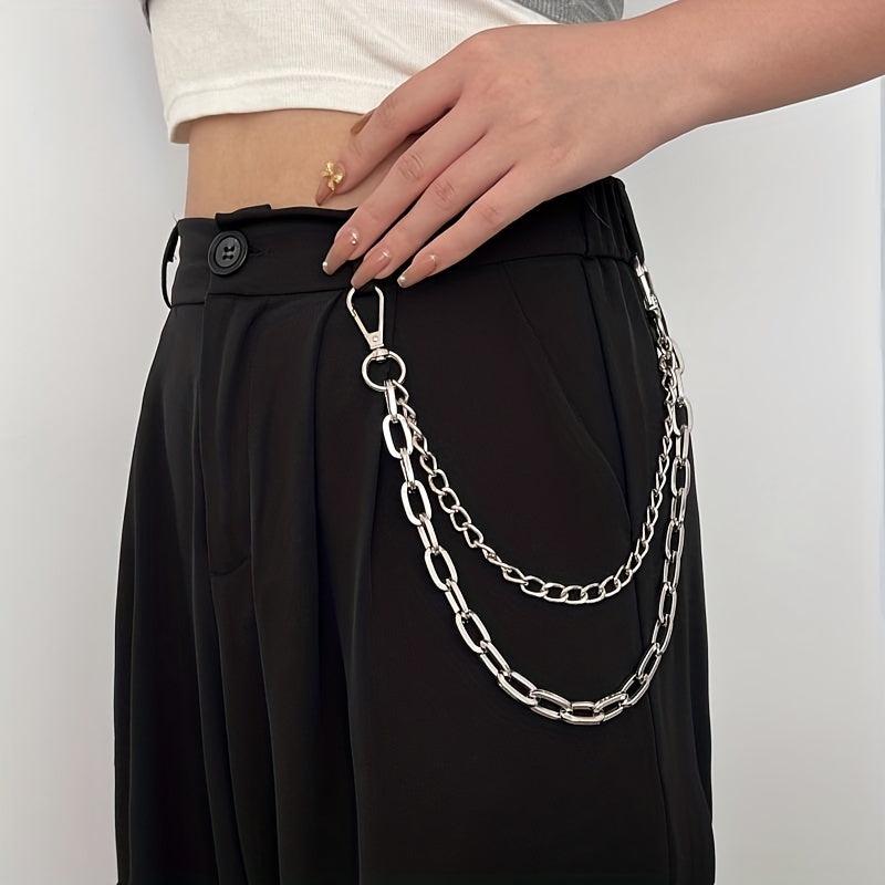 Lobster Clasp Waist Chain Silvery Hip Hop Metal Chain Belt