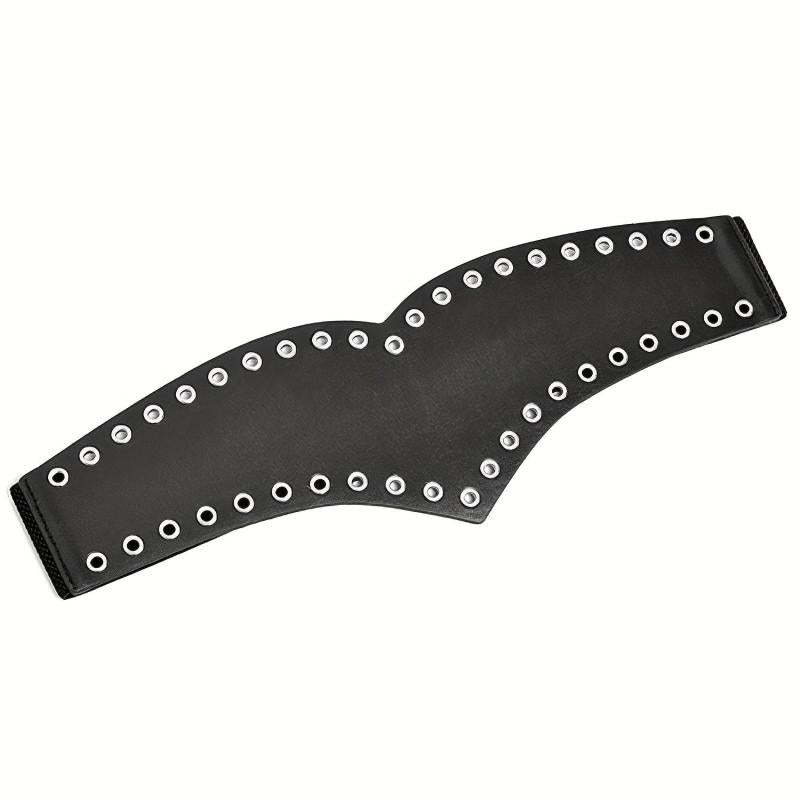 Eyelet Hollow Out Wide Belt Punk Elastic Waistband