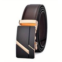 High-end Men's Business Style Auto Buckle Leather Belt Jeans All-match