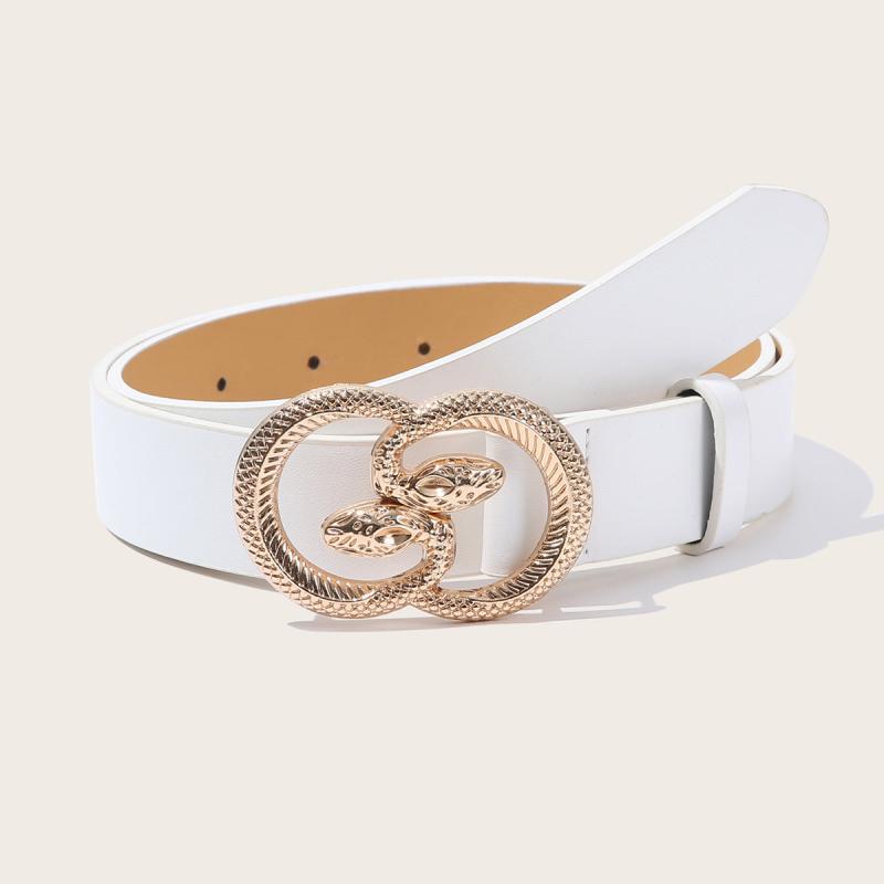 Double Snakes Alloy Buckle Belt
