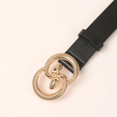 Double Snakes Alloy Buckle Belt