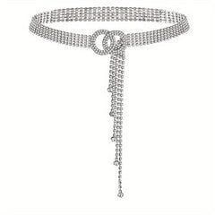 Rhinestone Waistband Y2K Chain Belt for Women