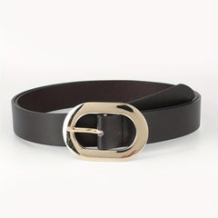 Wide Dark Brown PU Belt for Women