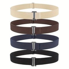 No Show Stretch Belt Invisible Elastic Web Strap Flat Buckle Jeans Pants Dresses