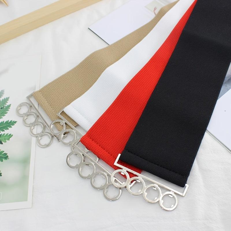 Women's Layered Belt Elastic Girdle Circle Metal Buckle Dress Shirt Waist Belt