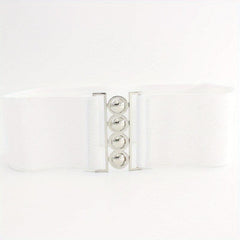 Women's Layered Belt Elastic Girdle Circle Metal Buckle Dress Shirt Waist Belt