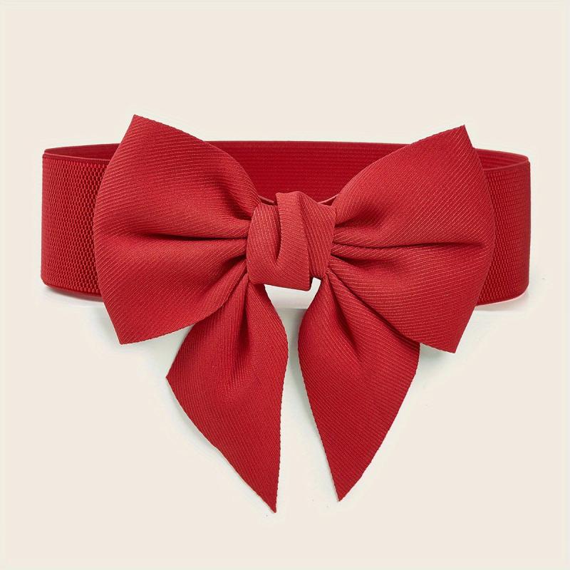 Wide Bowknot Waist Belt Elastic Waistband for Women