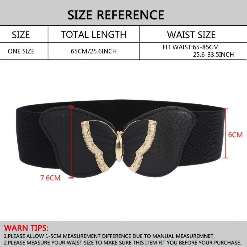 Metal Decoration Wide Belt Waist Elastic Belt With Skirt