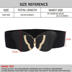 Metal Decoration Wide Belt Waist Elastic Belt With Skirt