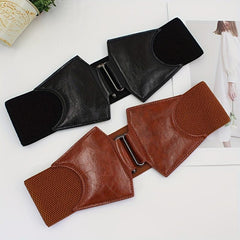 Vintage Wide Elastic Dress Belt Stylish Women Waist Belt Cinch Coat Belts
