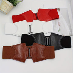 Vintage Wide Elastic Dress Belt Stylish Women Waist Belt Cinch Coat Belts