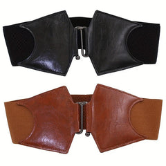 Vintage Wide Elastic Dress Belt Stylish Women Waist Belt Cinch Coat Belts