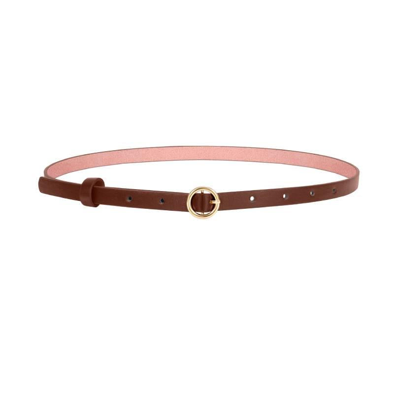 Women's O Ring Buckle Belt for Jeans Casual Formal PU Leather Belt