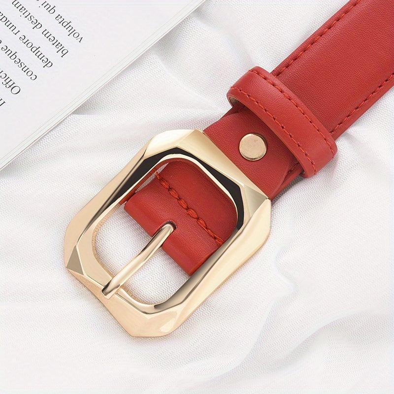 Women's Golden Pin Buckle Belt Skinny Waistbands