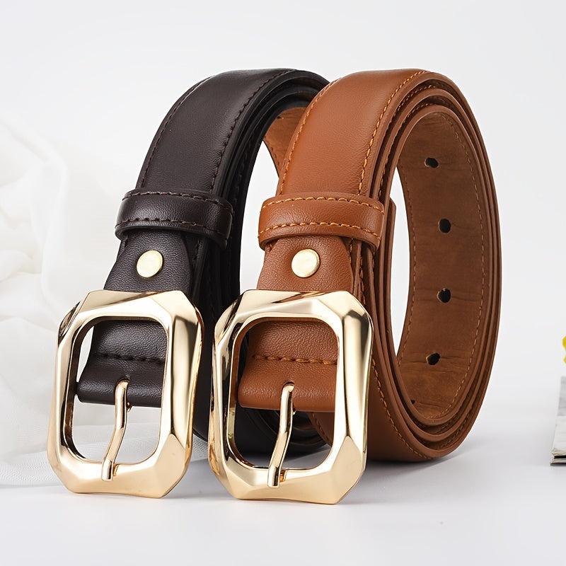 Women's Golden Pin Buckle Belt Skinny Waistbands