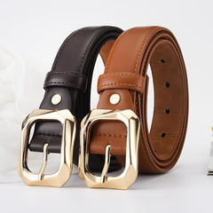 Women's Golden Pin Buckle Belt Skinny Waistbands
