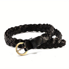 Vintage Braid Leather Belt Punk Solid Jeans Pants Belt For Women