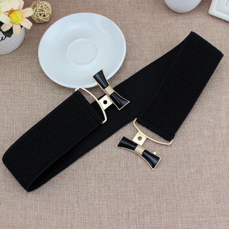 Women's Wide Elastic Decorative Belt for Dress Skirt Coat