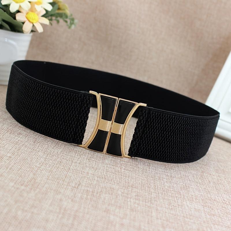 Women's Wide Elastic Decorative Belt for Dress Skirt Coat