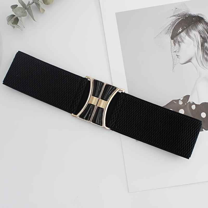 Women's Wide Elastic Decorative Belt for Dress Skirt Coat