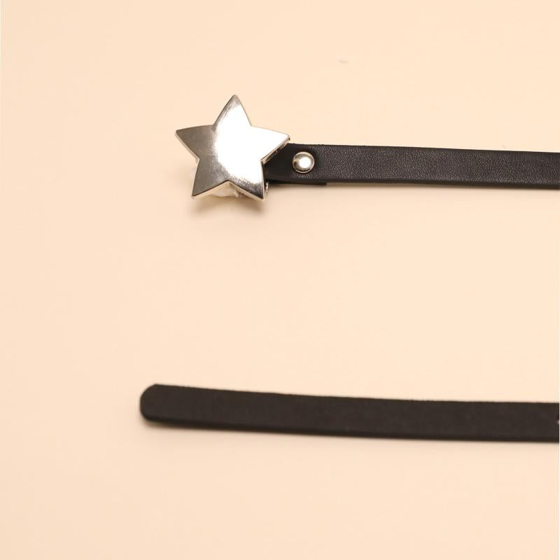 Pentagram Buckle PU Belt Y2K Hip Hop Belt