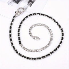 Chain Belt For Women Metal Waist Chain Faux Leather Belt