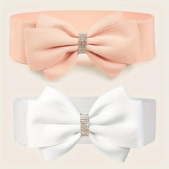 Big Bowknot Wide Belt Plus Size Waistband for Women