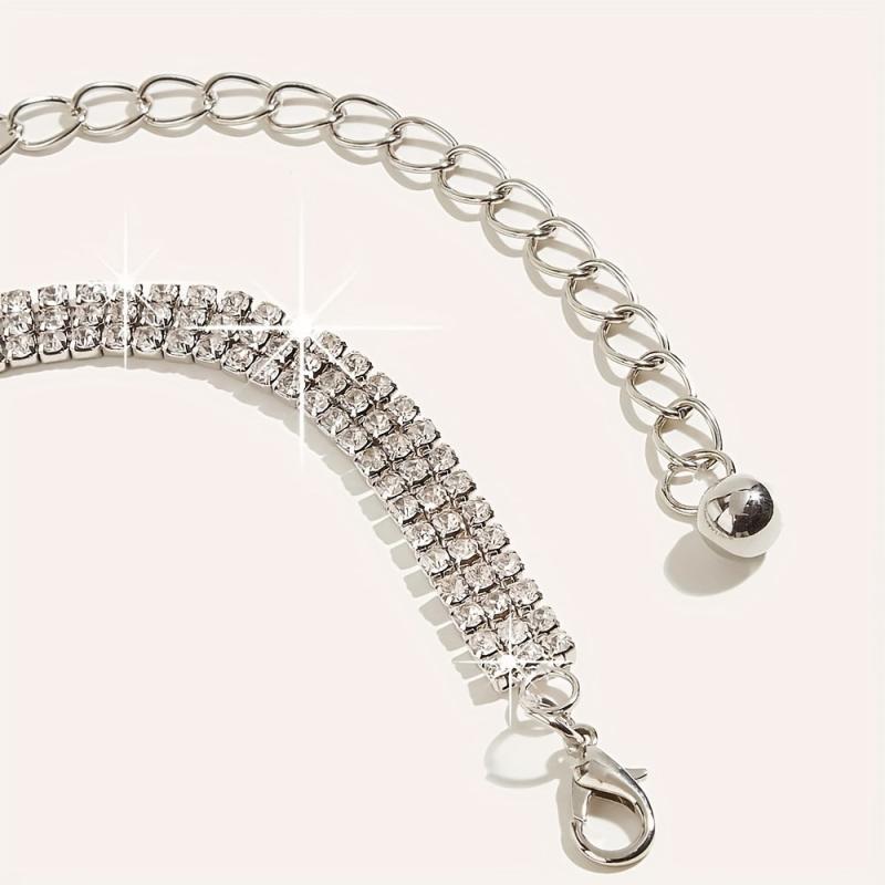 Sparkling Rhinestone Waist Chain for Women - Elegant Dress Girdle Belt