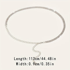 Sparkling Rhinestone Waist Chain for Women - Elegant Dress Girdle Belt