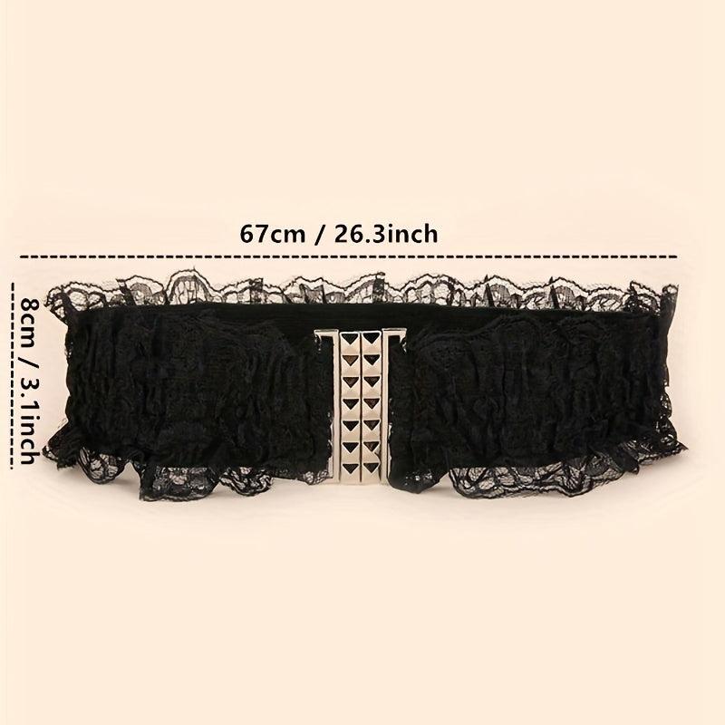 Vintage Lace Wide Belt Elastic Waistband for Women