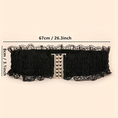 Vintage Lace Wide Belt Elastic Waistband for Women