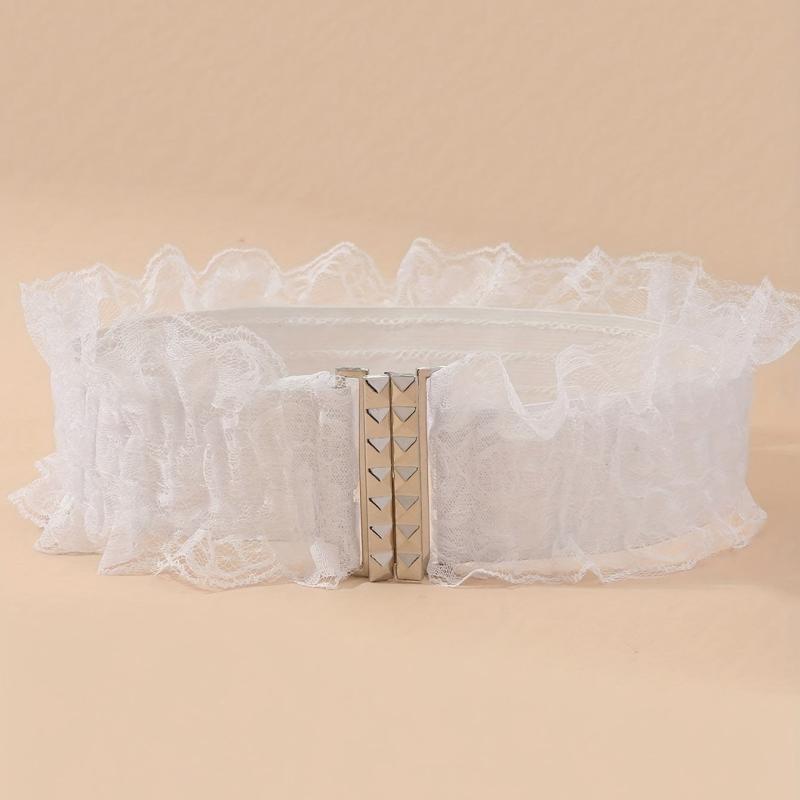 Vintage Lace Wide Belt Elastic Waistband for Women