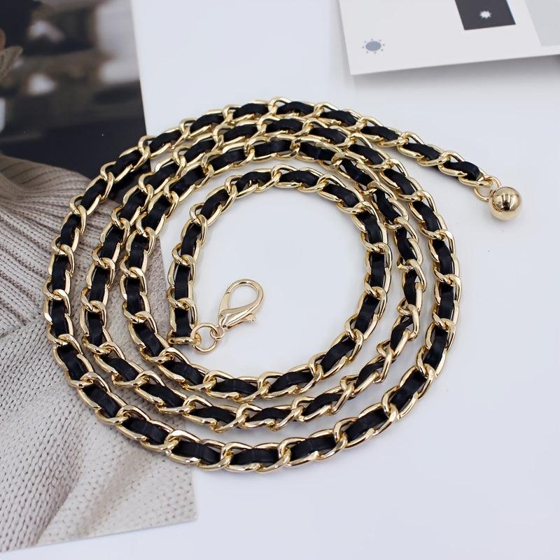 Women's Golden Waist Chain Metal Dress Suit Belt Decoration