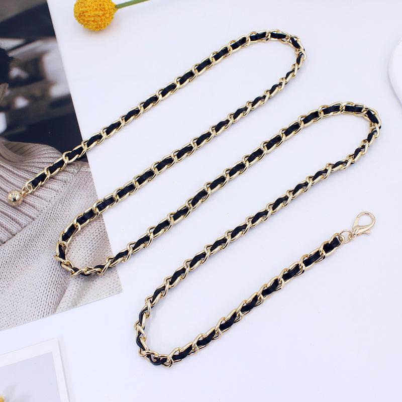 Women's Golden Waist Chain Metal Dress Suit Belt Decoration