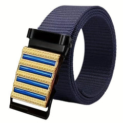 Sense Men's Belt Automatic Buckle Business Casual Stripe Metal Nylon Canvas Belt