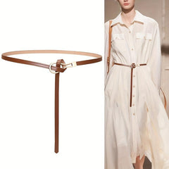 Thin Leather Belt Casual Dress Belt Classic Waistband for Women