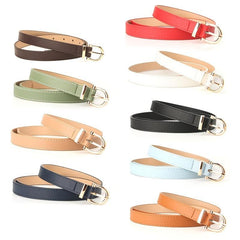 Women Belts PU Leather Metal Buckle Belt Jean Pants Waistband Decorative Belt